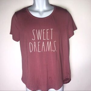 Rae Dunn Sleep Shirt Pink‎ Women's Large Sweet Dreams